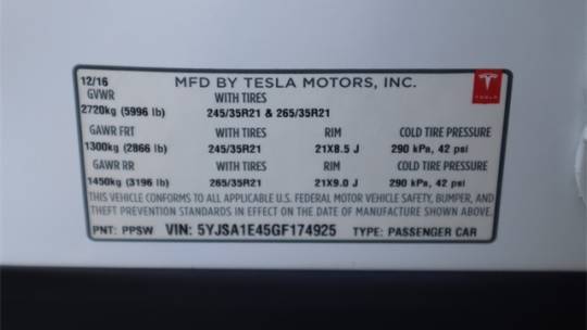 2016 Tesla Model S 5YJSA1E45GF174925