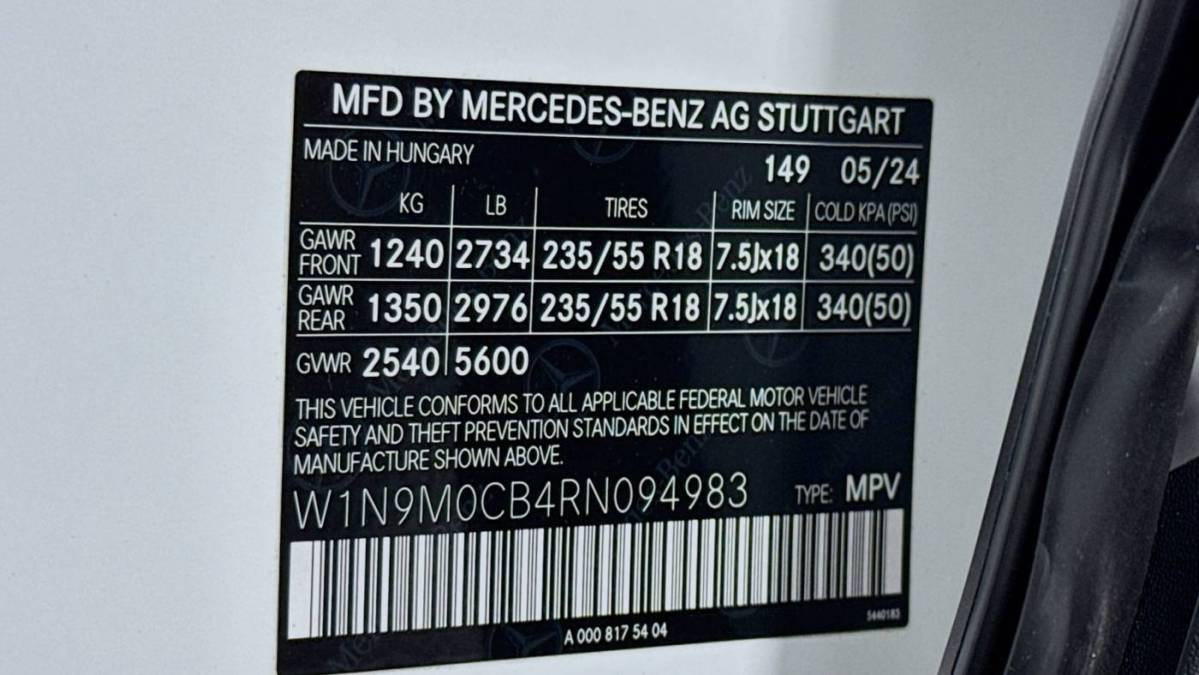 2024 Mercedes EQB W1N9M0CB4RN094983