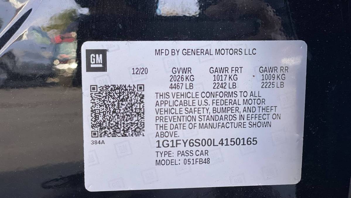 2020 Chevrolet Bolt 1G1FY6S00L4150165