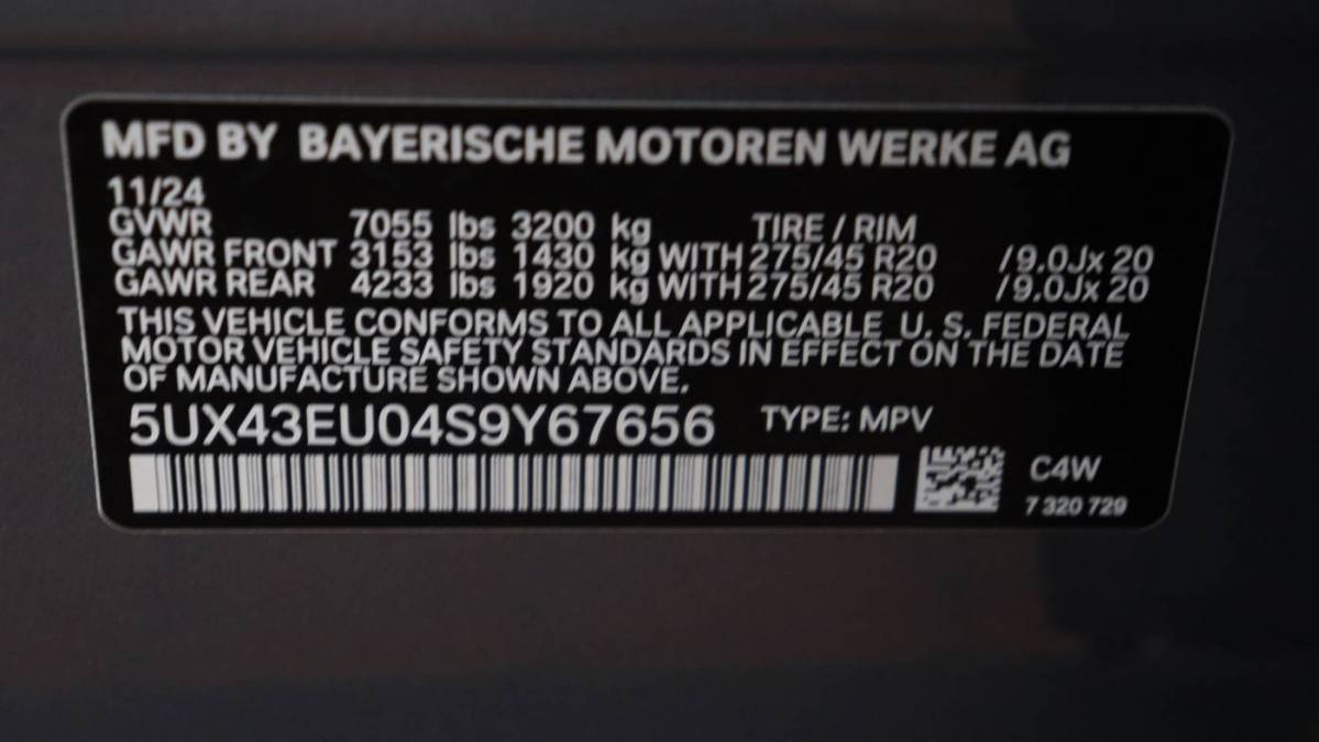 2025 BMW X5 5UX43EU04S9Y67656