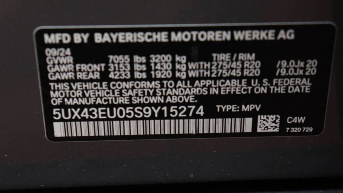 2025 BMW X5 5UX43EU05S9Y15274