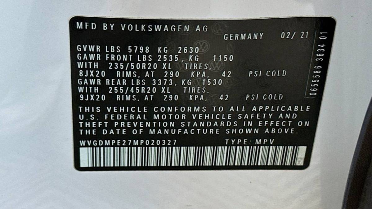 2021 Volkswagen ID.4 WVGDMPE27MP020327