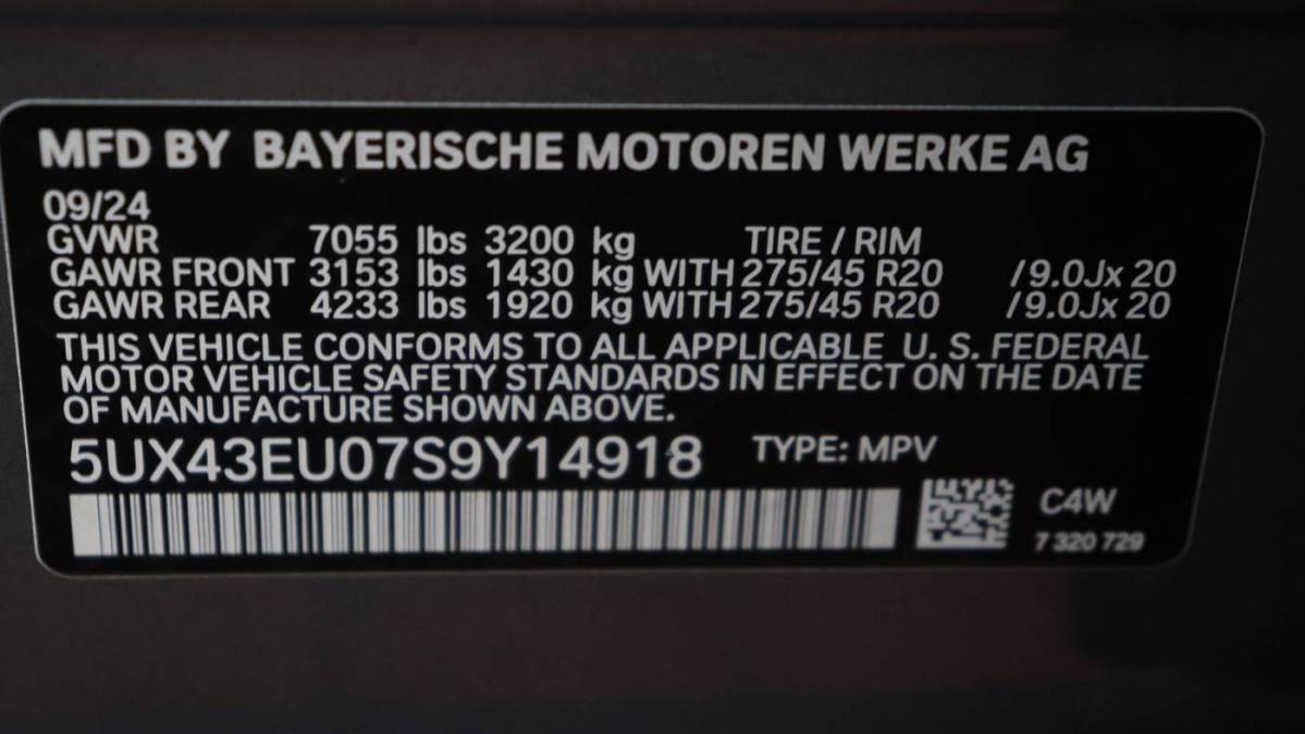 2025 BMW X5 5UX43EU07S9Y14918