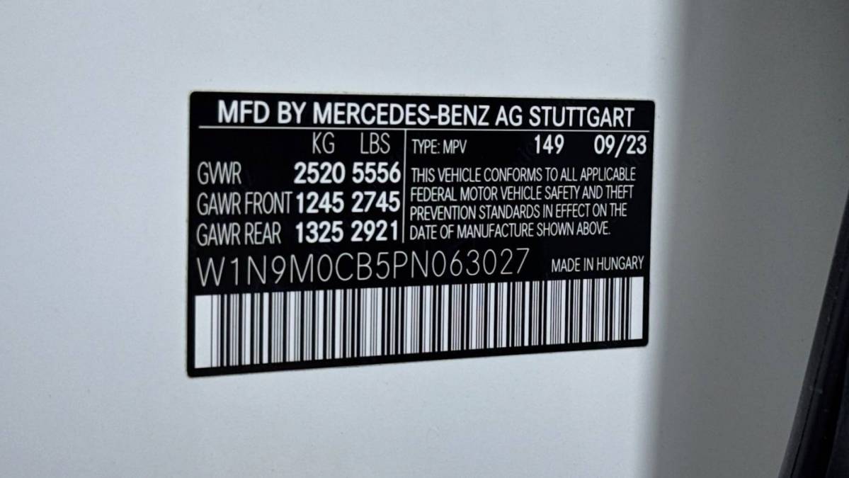 2023 Mercedes EQB W1N9M0CB5PN063027