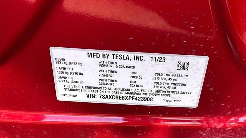 2023 Tesla Model X 7SAXCBE6XPF423908