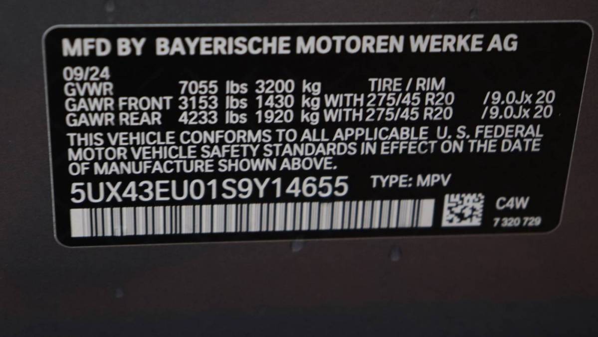 2025 BMW X5 5UX43EU01S9Y14655