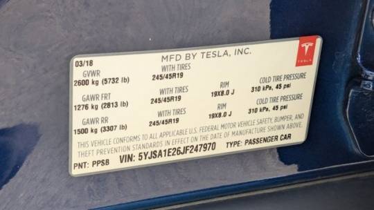 2018 Tesla Model S 5YJSA1E26JF247970