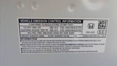 2019 Honda Clarity JHMZC5F19KC006536