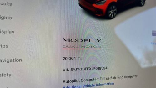 2020 Tesla Model Y 5YJYGDEFXLF018594