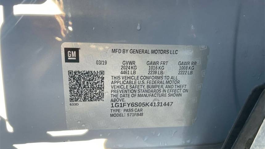 2019 Chevrolet Bolt 1G1FY6S05K4131447