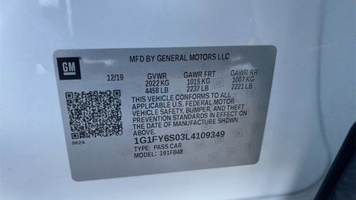 2020 Chevrolet Bolt 1G1FY6S03L4109349