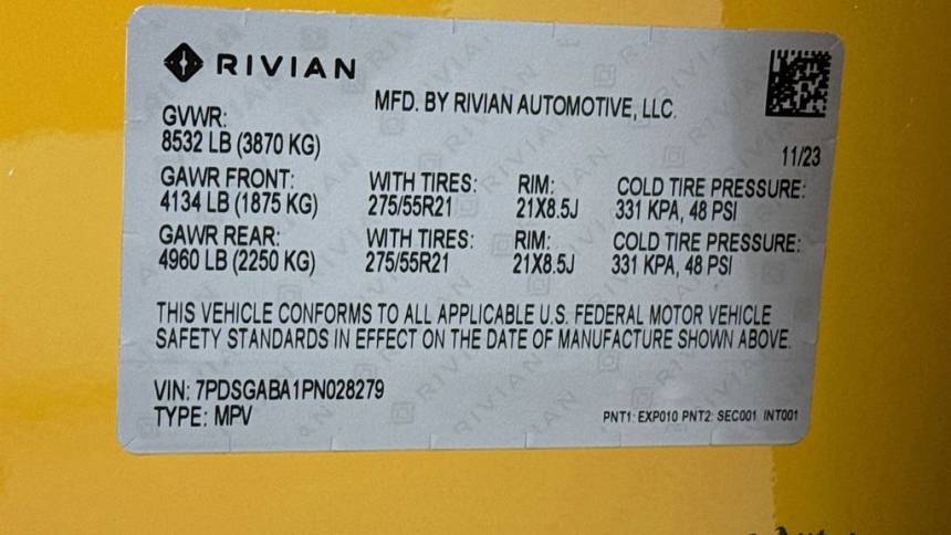 2023 Rivian R1S 7PDSGABA1PN028279