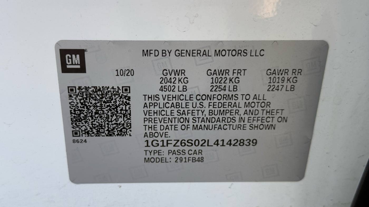 2020 Chevrolet Bolt 1G1FZ6S02L4142839