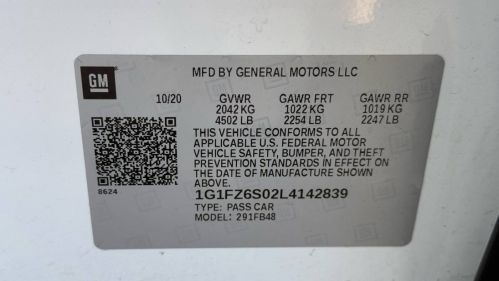 2020 Chevrolet Bolt 1G1FZ6S02L4142839