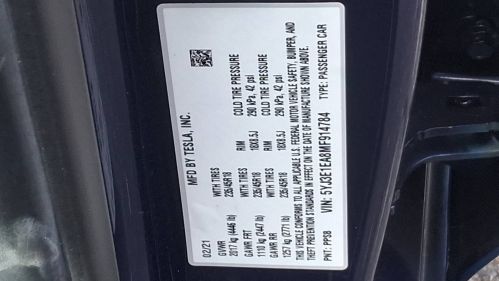 2021 Tesla Model 3 5YJ3E1EA8MF914784