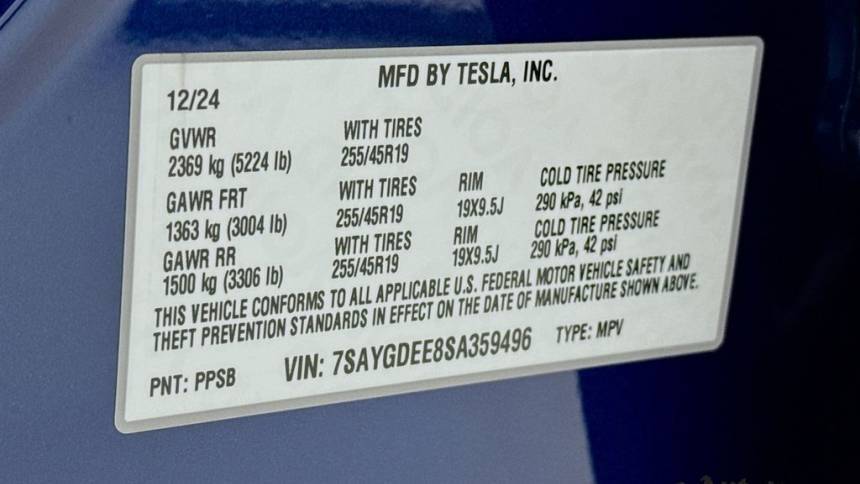 2025 Tesla Model Y 7SAYGDEE8SA359496