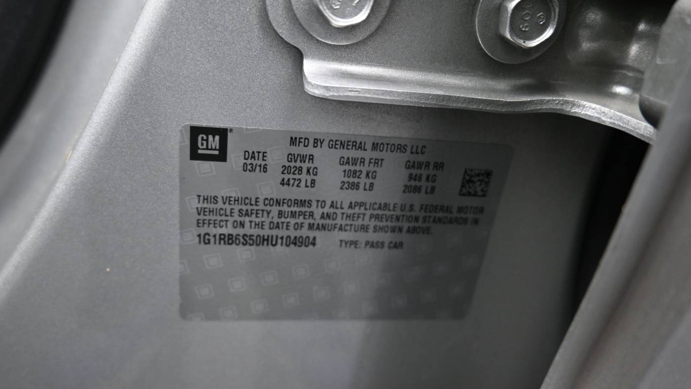 2017 Chevrolet VOLT 1G1RB6S50HU104904