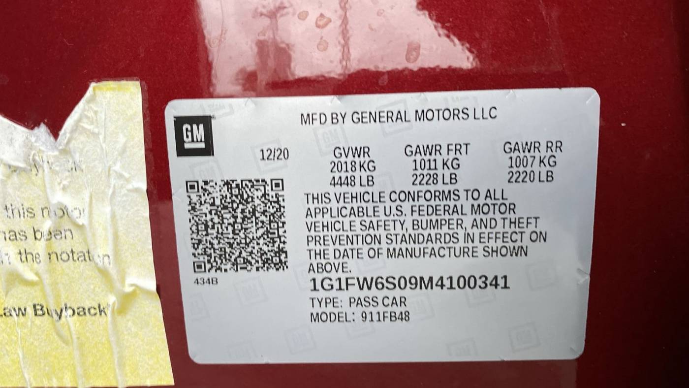 2021 Chevrolet Bolt 1G1FW6S09M4100341