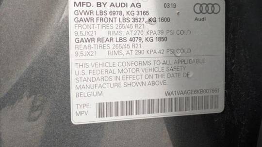 2019 Audi e-tron WA1VAAGE6KB007661