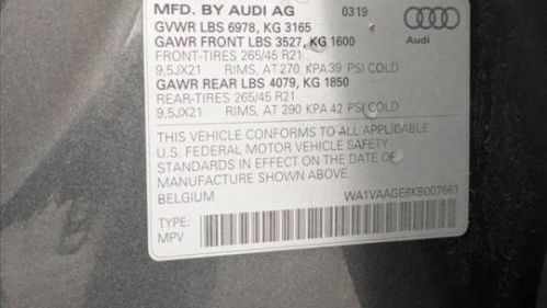 2019 Audi e-tron WA1VAAGE6KB007661
