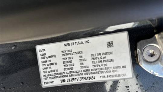 2024 Tesla Model 3 5YJ3E1ET3RF843454