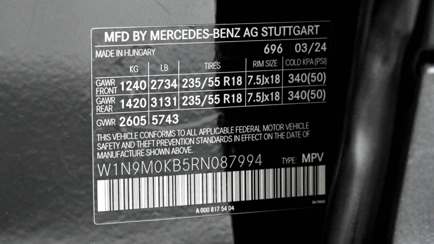 2024 Mercedes EQB W1N9M0KB5RN087994