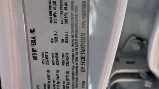 2019 Tesla Model 3 5YJ3E1EA5KF466873