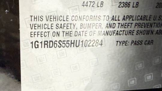 2017 Chevrolet VOLT 1G1RD6S55HU102284