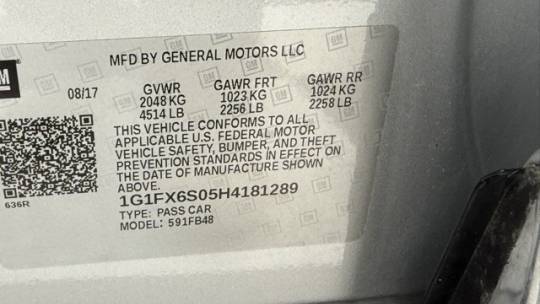 2017 Chevrolet Bolt 1G1FX6S05H4181289