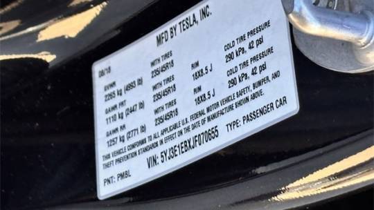 2018 Tesla Model 3 5YJ3E1EBXJF070655