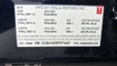 2015 Tesla Model S 5YJSA1H20FFP74437