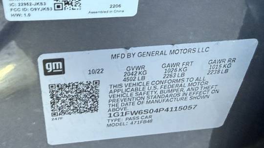 2023 Chevrolet Bolt 1G1FW6S04P4115057