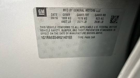 2017 Chevrolet VOLT 1G1RA6S54HU140193