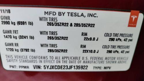 2018 Tesla Model X 5YJXCDE23JF135922