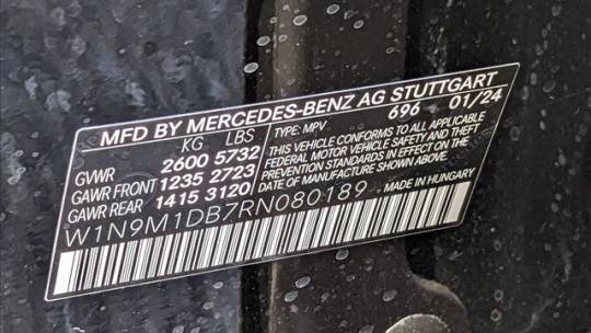 2024 Mercedes EQB W1N9M1DB7RN080189