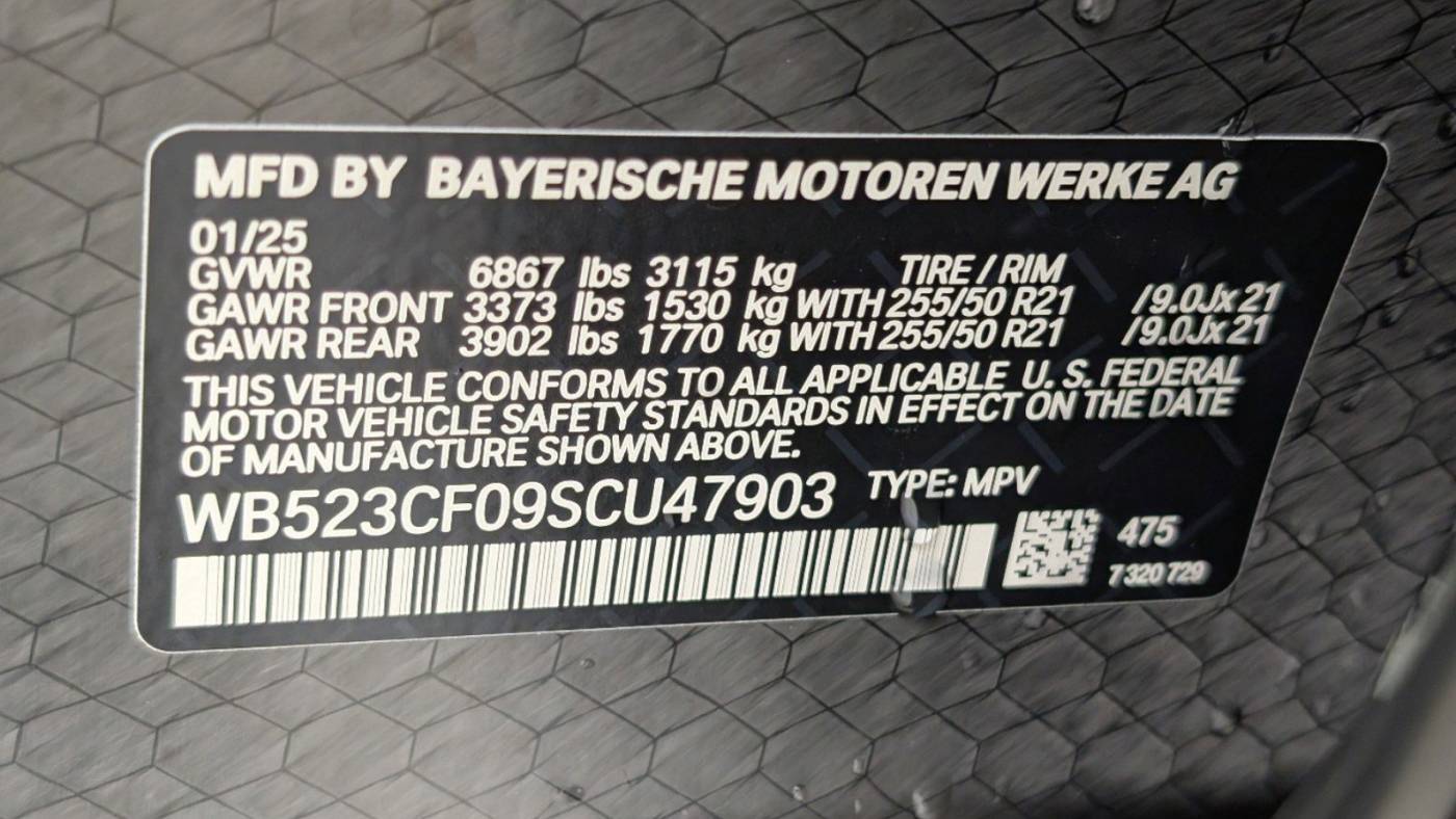 2025 BMW iX WB523CF09SCU47903