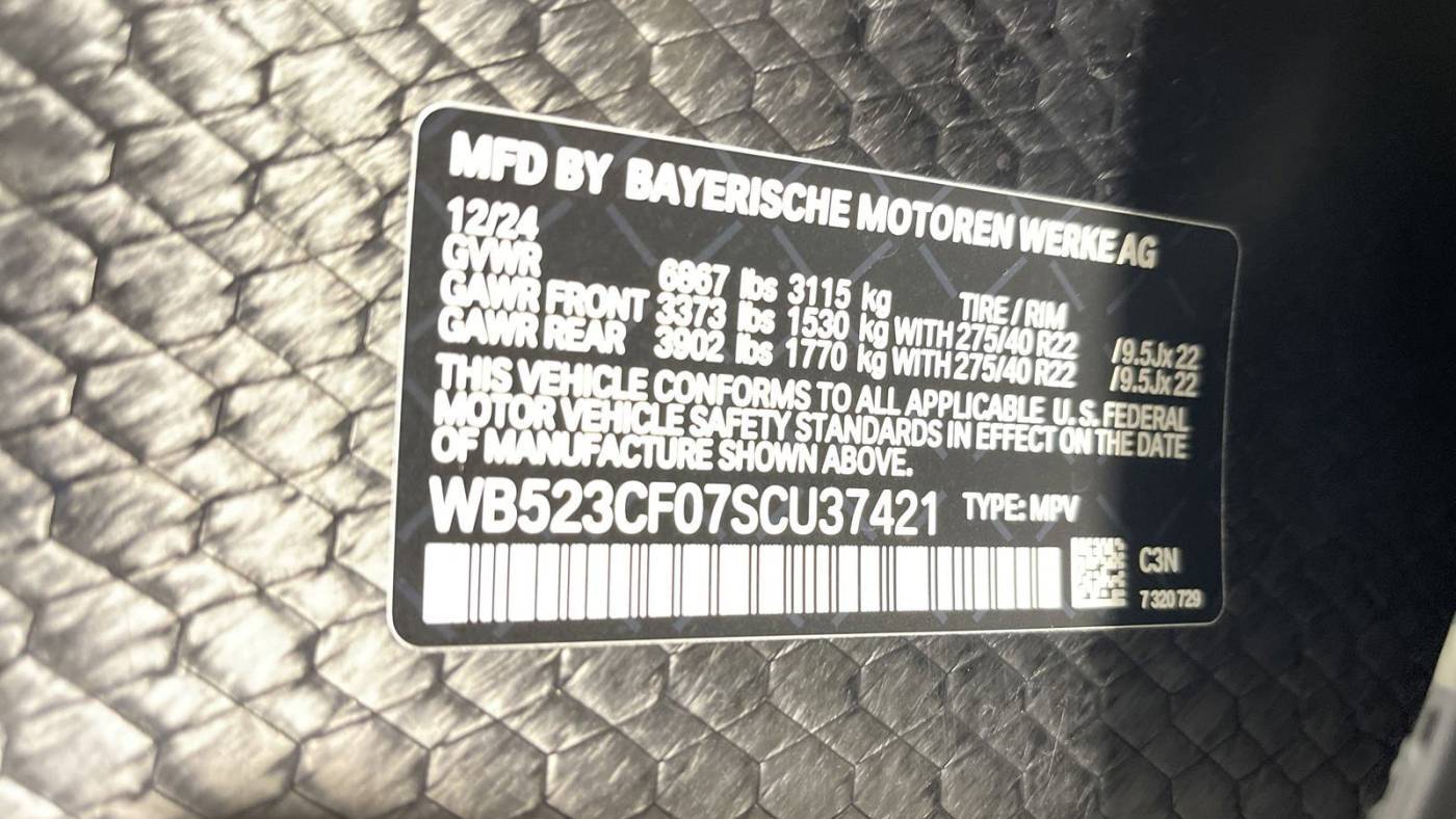 2025 BMW iX WB523CF07SCU37421