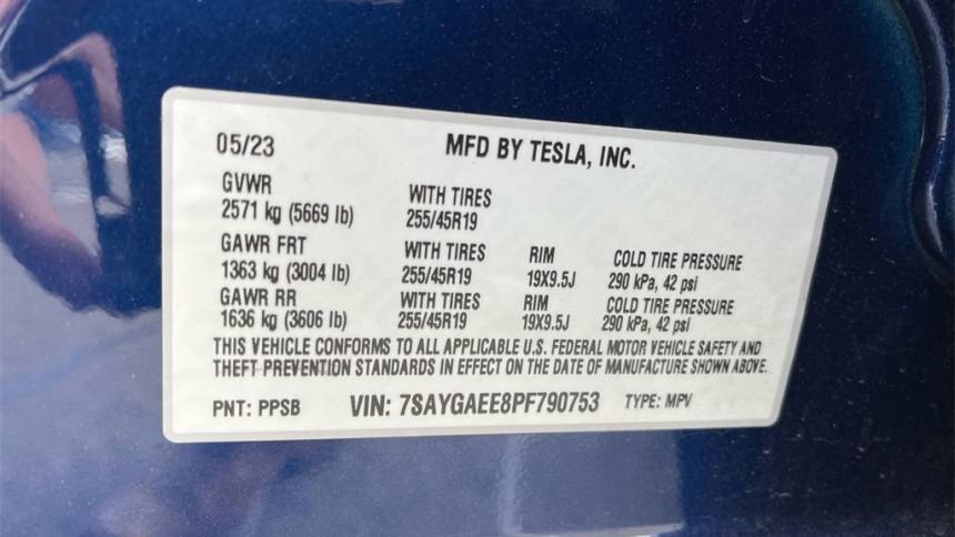 2023 Tesla Model Y 7SAYGAEE8PF790753