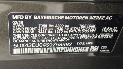 2025 BMW X5 5UX43EU04S9Z58992