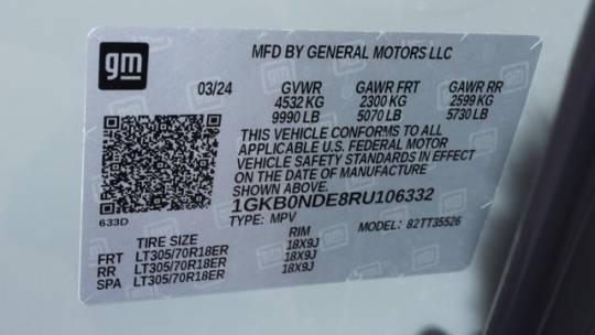 2024 GMC HUMMER EV SUV 1GKB0NDE8RU106332