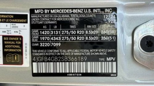 2025 Mercedes GLE 4JGFB4GB2SB366189