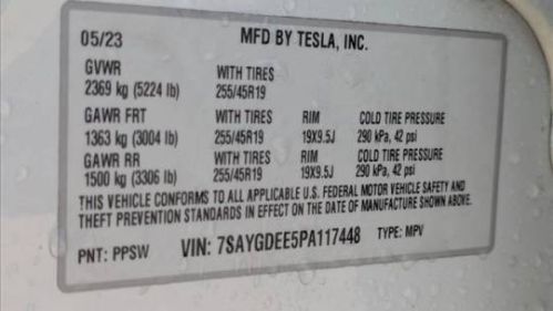 2023 Tesla Model Y 7SAYGDEE5PA117448