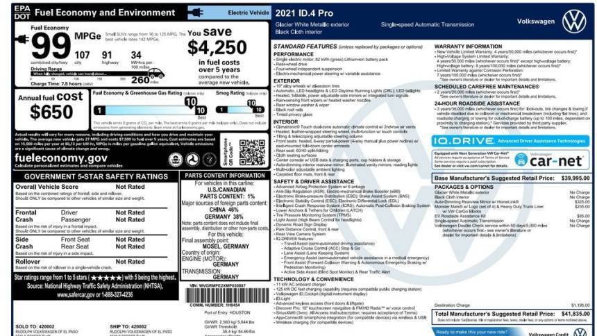 2021 Volkswagen ID.4 WVGRMPE2XMP030887