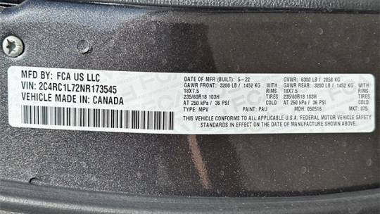 2022 Chrysler Pacifica 2C4RC1L72NR173545