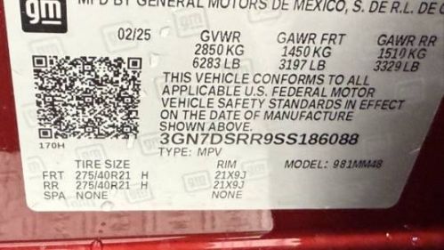 2025 Chevrolet Equinox EV 3GN7DSRR9SS186088