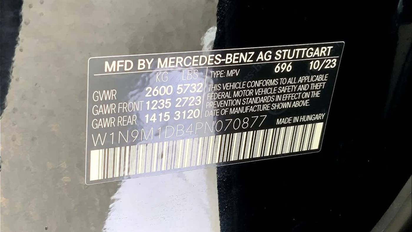2023 Mercedes EQB W1N9M1DB4PN070877