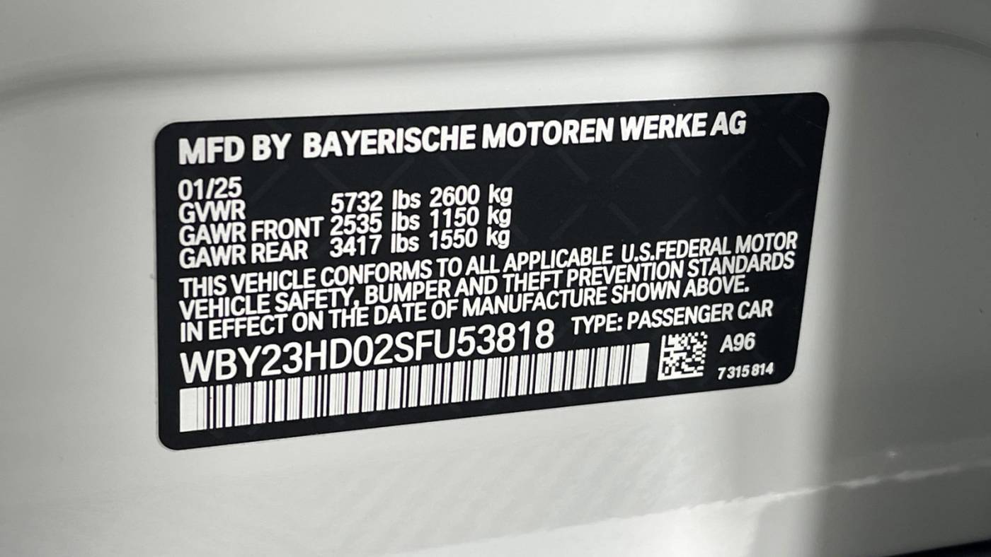 2025 BMW i4 WBY23HD02SFU53818