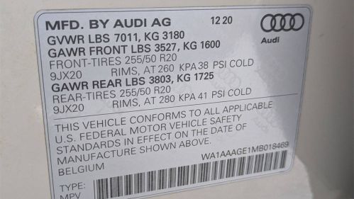 2021 Audi e-tron WA1AAAGE1MB018469