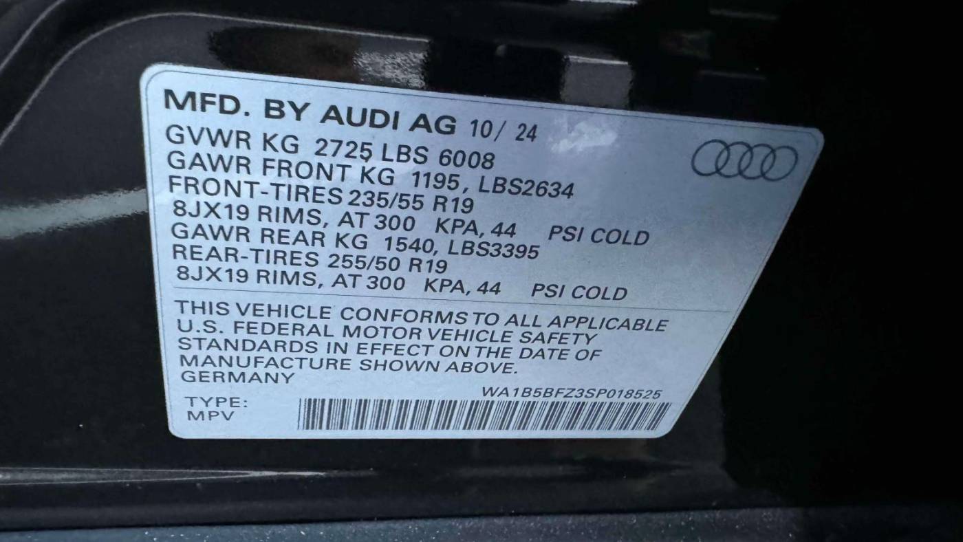 2025 Audi Q4 e-tron WA1B5BFZ3SP018525