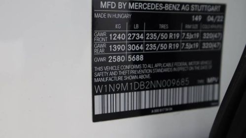 2022 Mercedes EQB W1N9M1DB2NN009685